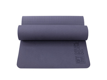 Коврик для йоги и фитнеса 185 х 80 см толщина 8 мм TPE лиловый